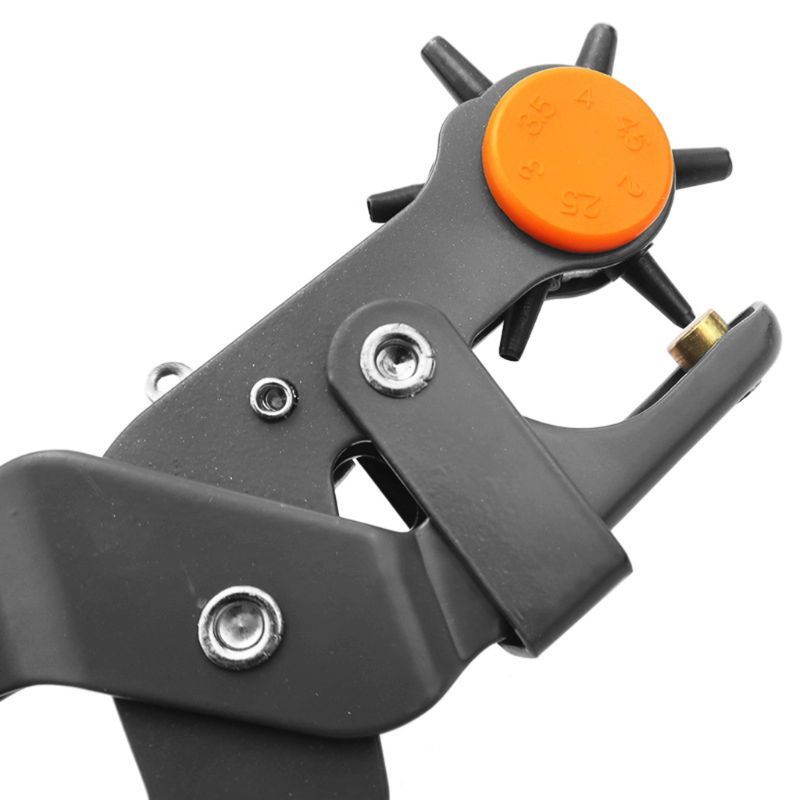 6 Measures Round Perforator Rotating Leather Tang Puncher Maker Tool For Taille Belt