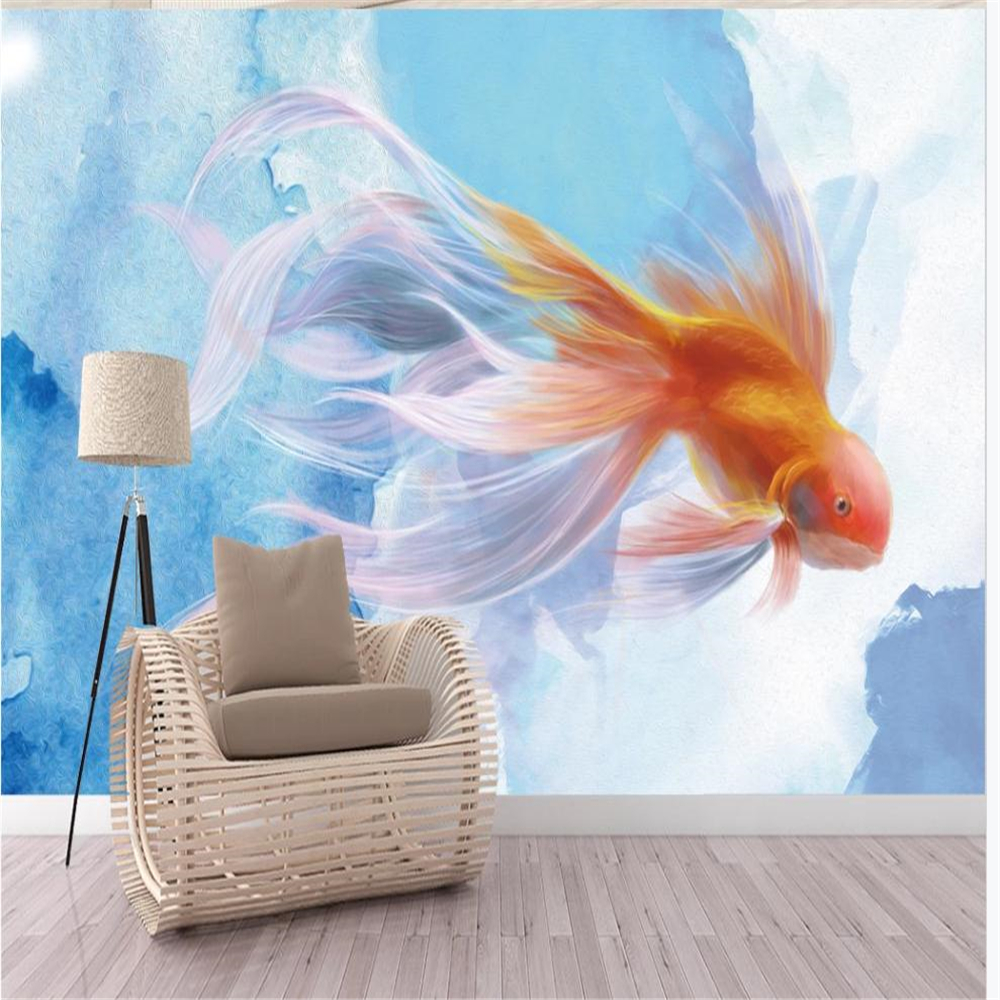 Modern murals wallpaper for living room 3d stereo abstract fish wallpapers TV background wall
