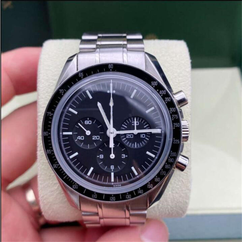 Real Photo OM Factory Watches Men's Professional Automatic Chronograph Black Dial Cal.1863 Manual Mechanical Movement Stainless Steel Bracelet Mens Watch
Real Photo OM Factory Watches Men's Professional Automatic Chronograph Black Dial Cal.1863 Manual Mechanical Movement Stainless Steel Bracelet Mens Watch