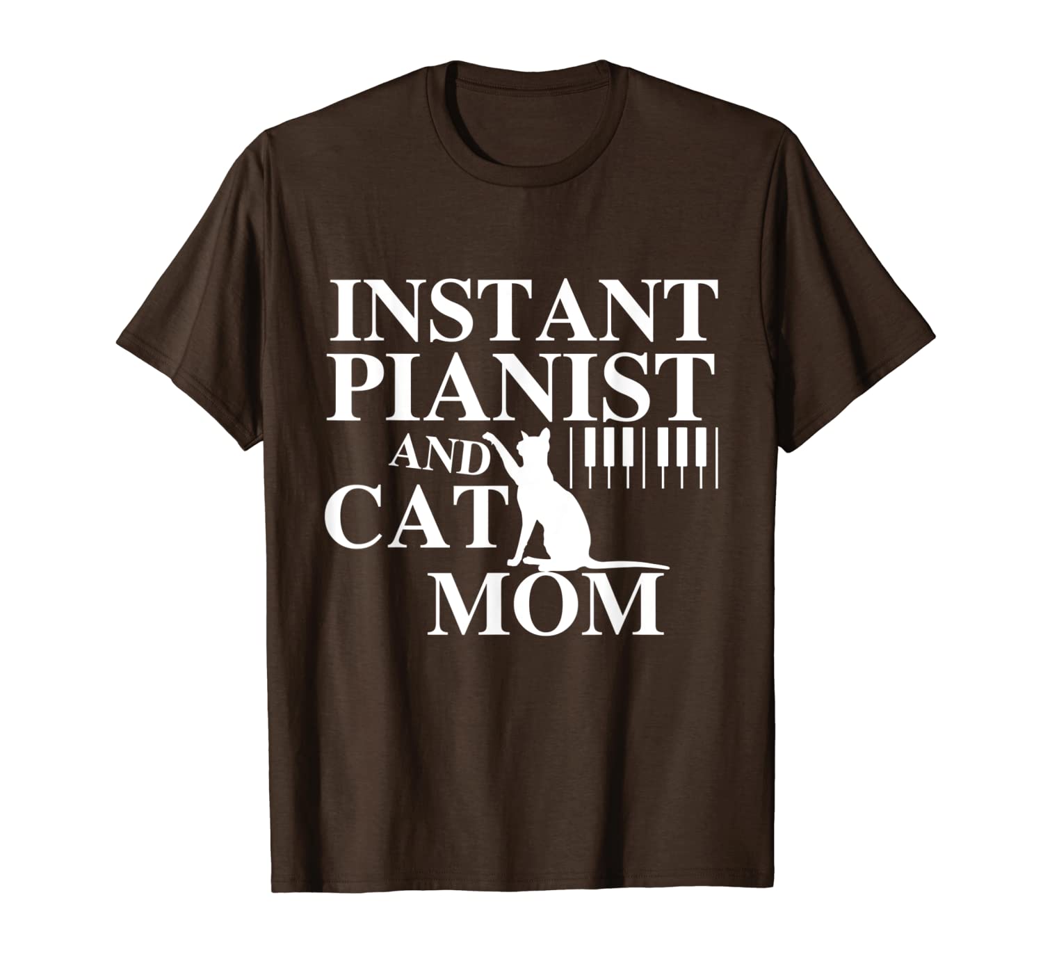 instant pianist and cat lover mom piano player musician, White;black