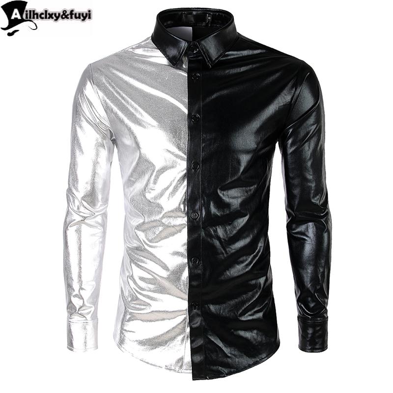Men Shirt Long Sleeve Gold Shiny Silver Streetwear Camisa Hombre Clothes 2021 Casual Slim Fit Plaid Glossy Men' Shirts, Black
Men Shirt Long Sleeve Gold Shiny Silver Streetwear Camisa Hombre Clothes 2021 Casual Slim Fit Plaid Glossy Men' Shirts, Black