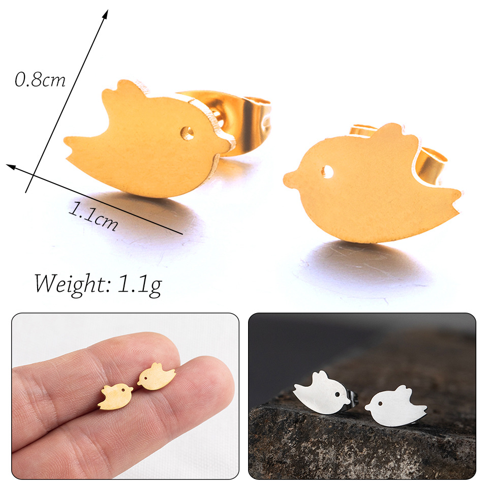 10Pair Small Cute Animal Hedgehog Cartilage Studs Earrings Piercing Porcupine Echidna Stainless Steel for Women Female Party Fashion Jewelry