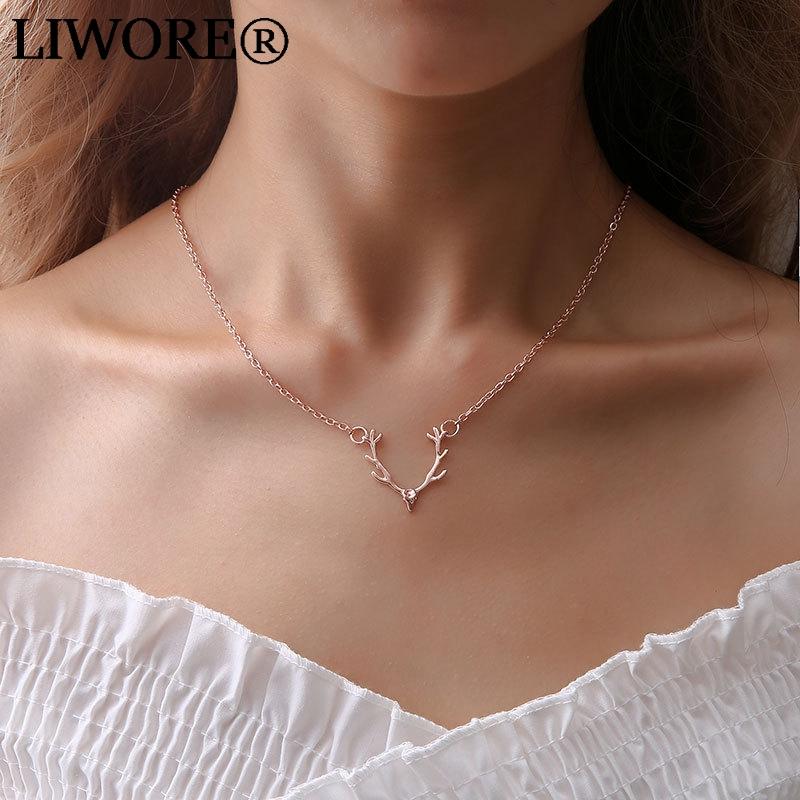 Chains Fashion Charm Necklace Golden Small Antlers Chain Women's Clavicle High Quality Pendant Jewelry, Silver
Chains Fashion Charm Necklace Golden Small Antlers Chain Women's Clavicle High Quality Pendant Jewelry, Silver