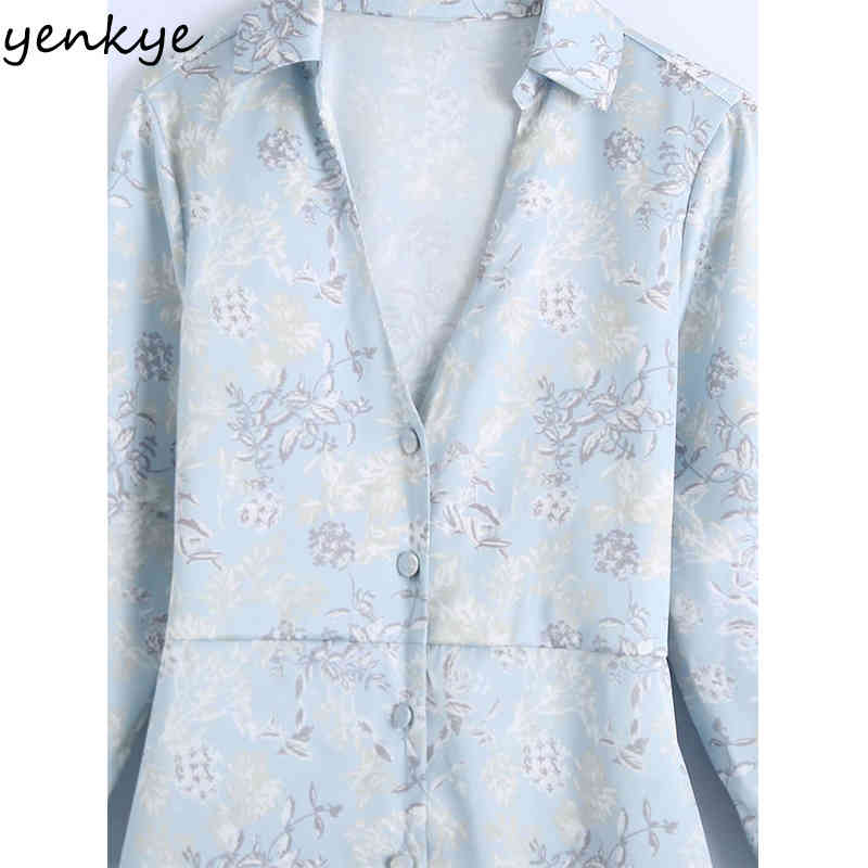 Spring Women Vintage Floral Print Long Shirt Dress Female Lapel Collar Sleeve Sashes Casual Plus Size Vestido 210430