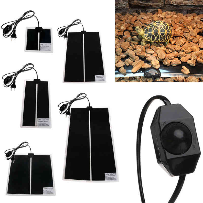 1Pc 5/7/14/28/35W Adjustable temperature Reptile heating Pet Warmer Bed Mat
