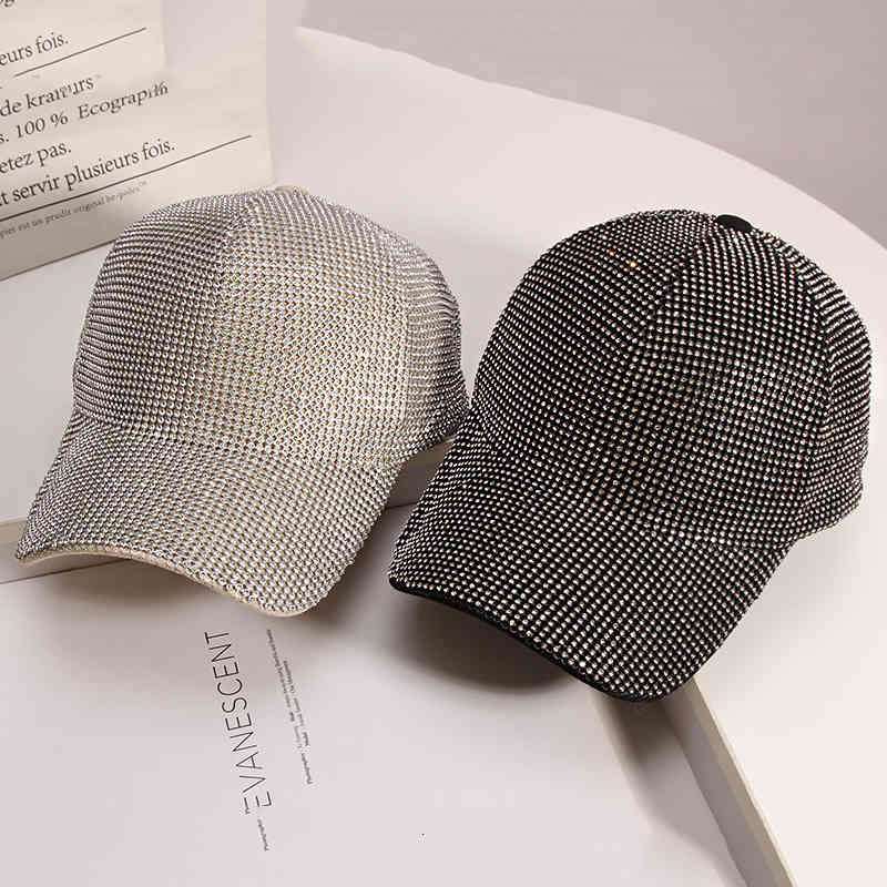 2021 Full Diamond Net Red Hat Hand Inlaid Duck Tongue Trend Sunshade Baseball Cap