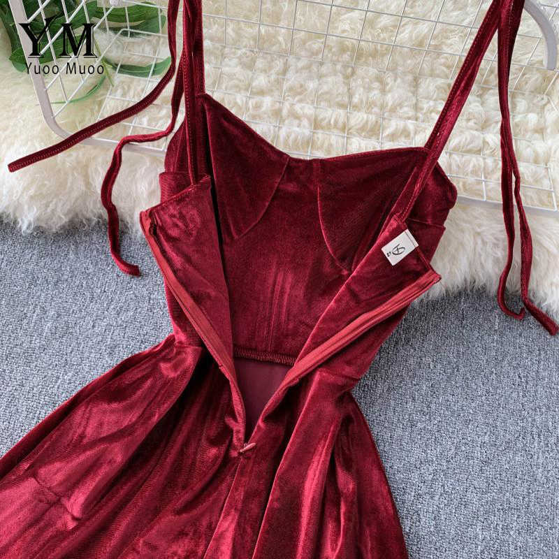 YuooMuoo Elegant Vintage Gothic Spaghetti Strap Dress Early Fall Basic Women Short Party Dresses Slim High Waist Mini Dress 210630