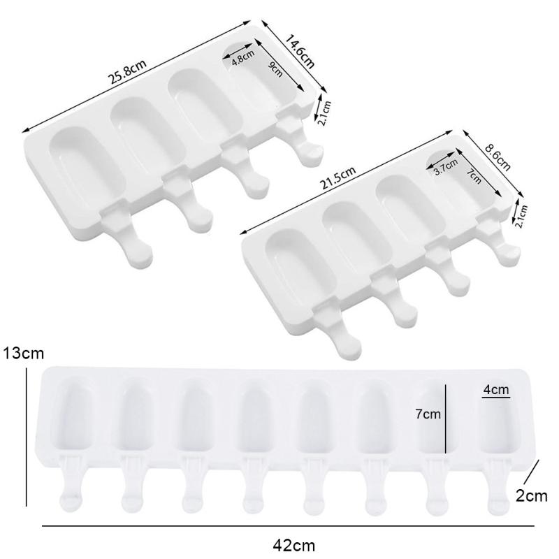 Cell Big Size Silicone Ice Cream Mold Popsicle Molds DIY Homemade Dessert Freezer Fruit Juice Maker Mould With Baking Moulds