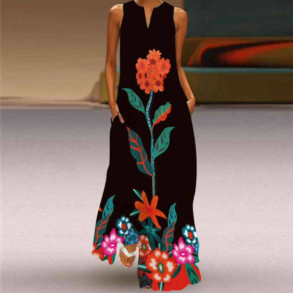 Fashion Vintage Printed Women Sundress Summer V-neck Sleeveless Pocket Long Dress Elegant Ladies Maxi Dresses Plus Size 5XL 210507
Fashion Vintage Printed Women Sundress Summer V-neck Sleeveless Pocket Long Dress Elegant Ladies Maxi Dresses Plus Size 5XL 210507