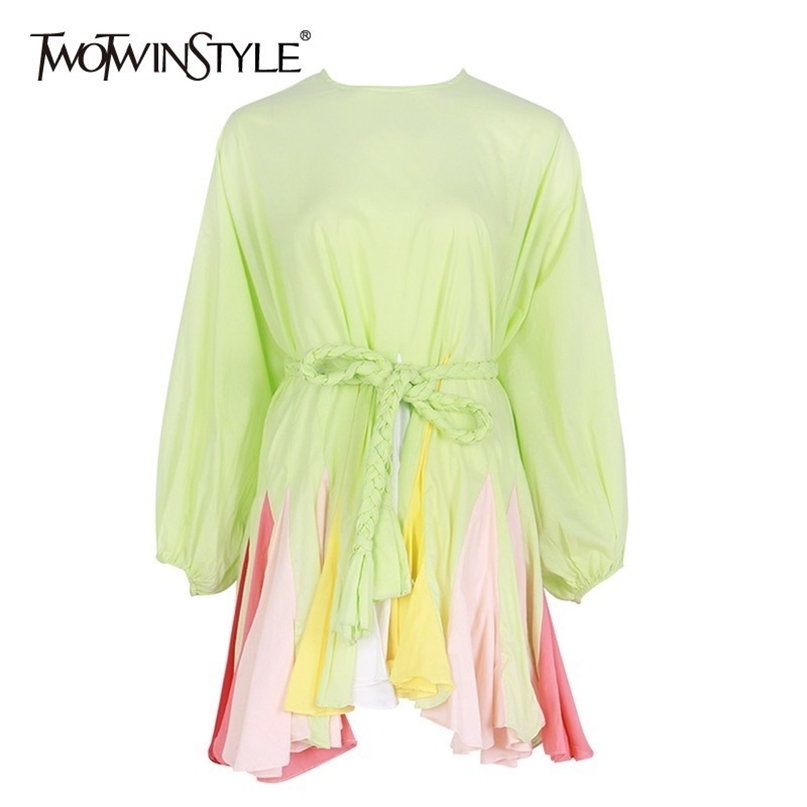 Casual Hit Colors Womens Dresses O Neck Long Sleeve High Waist Bandage Patchwork Dress Female Spring Fashion 210520, Green
Casual Hit Colors Womens Dresses O Neck Long Sleeve High Waist Bandage Patchwork Dress Female Spring Fashion 210520, Green