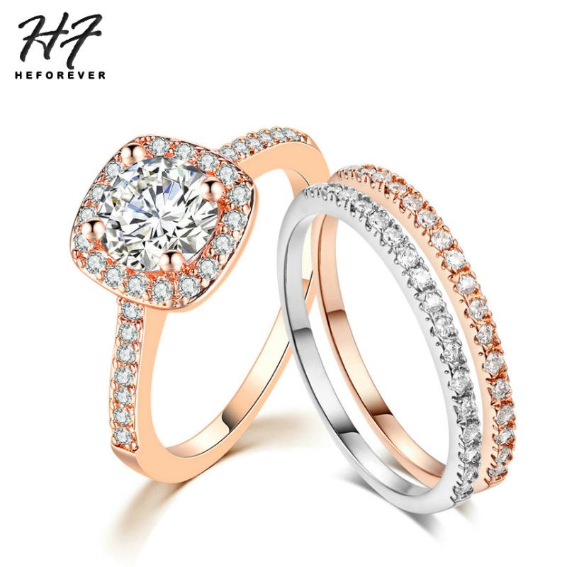 Cluster Rings Trendy Engagement Wedding Ring Sets For Women Classic Round Cut + CZ Rose Color Fashion Jewelry Chirstmas Gift SR560, Golden;silver
Cluster Rings Trendy Engagement Wedding Ring Sets For Women Classic Round Cut + CZ Rose Color Fashion Jewelry Chirstmas Gift SR560, Golden;silver