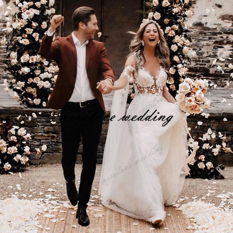 Vintage Country Western Wedding Dresses 2021 Boho Bridal Gowns Lace Long Sleeve gypsy Striking Hippie Style Abiti da spos