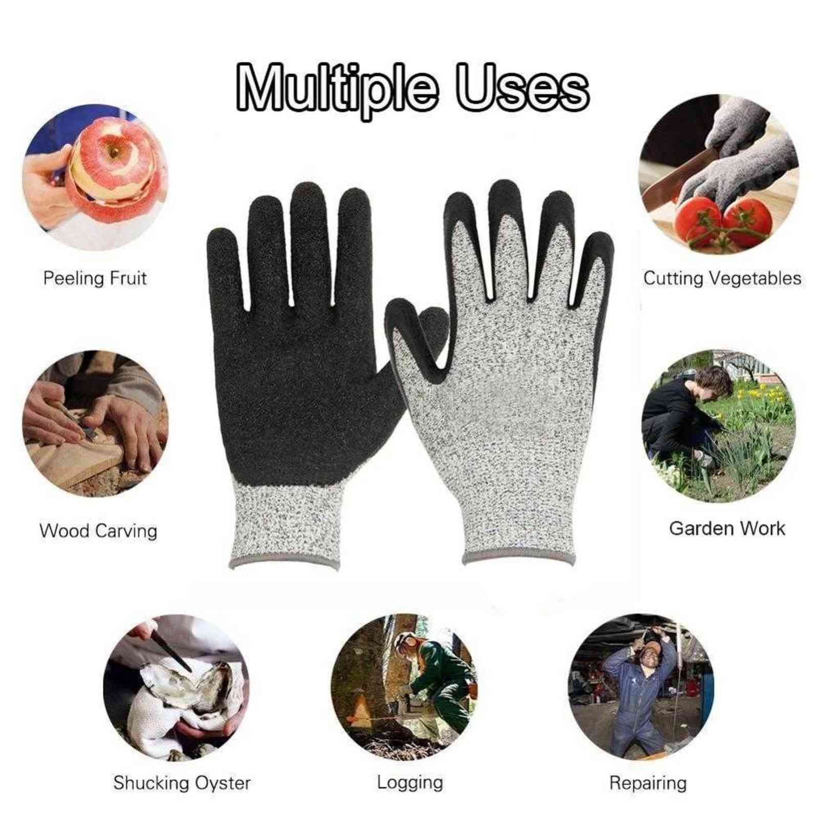 Level 5 Cut Proof Stab Resistant Wire Metal Glove Kitchen Butcher Cuts Gloves for Oyster Shucking Fish Gardening Safety 211124