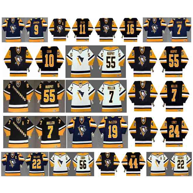 goodjjob Vintage Pittsburgh Penguins Jerseys 10 DAN QUINN 55 Larry Murphy 7 Joe Mullen 19 Rick Macleish 24 Troy Loney 9 JOHNSON Cullen Custom Hockey