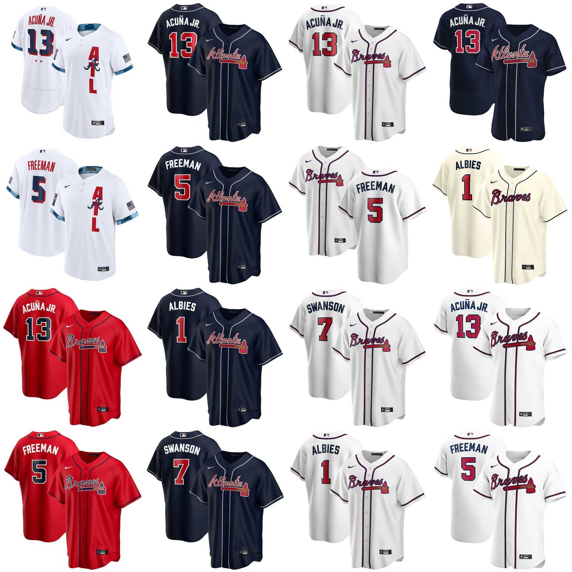 Atlanta Braves Baseball Jerseys Ronald Acuna Jr. Jersey Ozzie Albies Freddie Freeman Austin Riley Dansby Swanson Dale Murphy Chipper Jones N, Blue;black
Atlanta Braves Baseball Jerseys Ronald Acuna Jr. Jersey Ozzie Albies Freddie Freeman Austin Riley Dansby Swanson Dale Murphy Chipper Jones N, Blue;black
