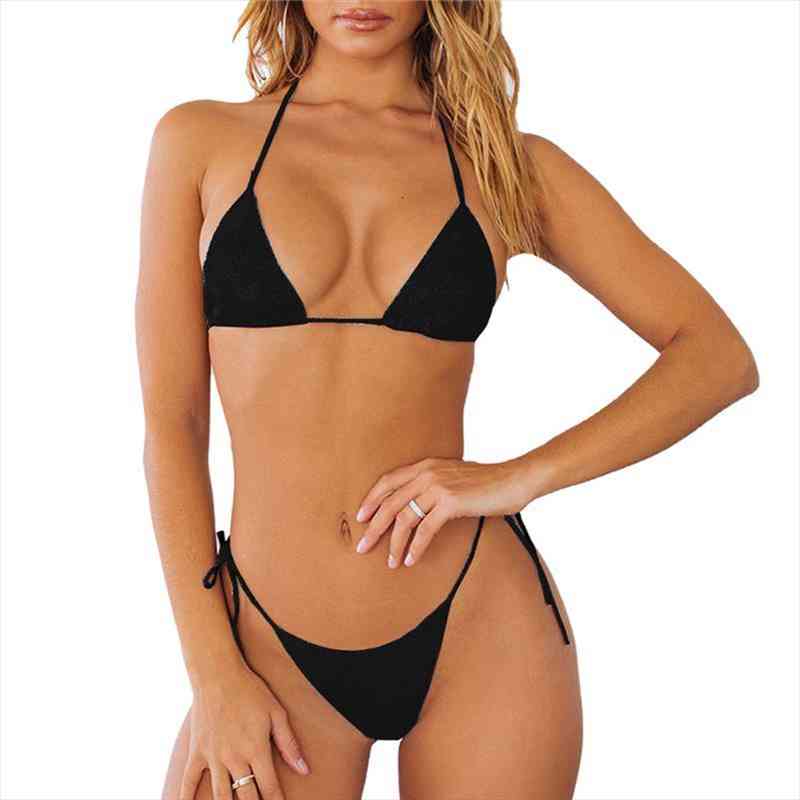 Women Swimming Suit Sleeveless Solid Color Top bottoms Bikini Set Stylish Bathing Suit Mini Bikini Two Piece Swimwear, White;black
Women Swimming Suit Sleeveless Solid Color Top bottoms Bikini Set Stylish Bathing Suit Mini Bikini Two Piece Swimwear, White;black