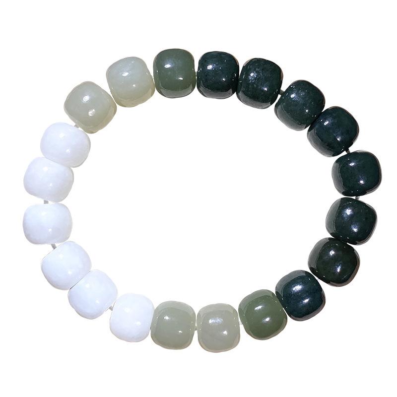 Beaded, Strands JoursNeige Dark Green And White Hetian Natural Stone Bracelets Gradient Bucket Beads Bracelet For Women Crystal Fashion Jewe
Beaded, Strands JoursNeige Dark Green And White Hetian Natural Stone Bracelets Gradient Bucket Beads Bracelet For Women Crystal Fashion Jewe