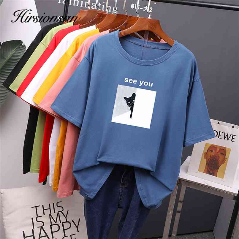 Hirsionsan Cartoon Printed Cotton Summer T Shirt Soft Kawaii Loose Tees Female Plus Size Short Sleeve Tops for Lady 210708, Black
Hirsionsan Cartoon Printed Cotton Summer T Shirt Soft Kawaii Loose Tees Female Plus Size Short Sleeve Tops for Lady 210708, Black