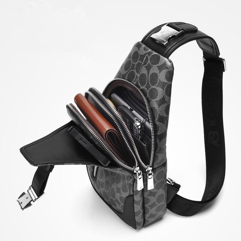 Wholesale factory mens leather shoulder bags outdoor sports fitness leisure chest bag popular printing business backpack street trend zipper men handbag, Black2
Wholesale factory mens leather shoulder bags outdoor sports fitness leisure chest bag popular printing business backpack street trend zipper men handbag, Black2