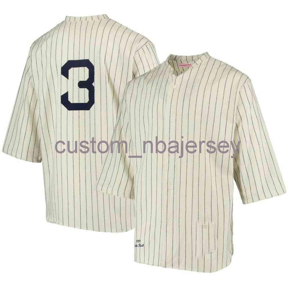 Custom Babe Ruth #3 Mitchell & Ness 1929 Cream Home Jersey Stitched Men Women Youth Kid Baseball Jersey XS-6XL, Black
Custom Babe Ruth #3 Mitchell & Ness 1929 Cream Home Jersey Stitched Men Women Youth Kid Baseball Jersey XS-6XL, Black
