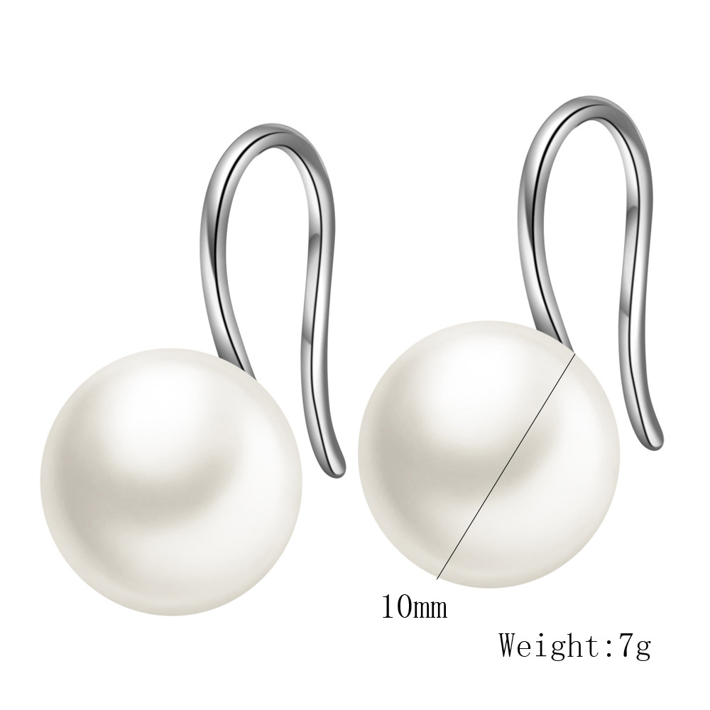 Women Dangle Ceramic Ball Steel Hook Earrings Eardrops Wedding Party Jewelry