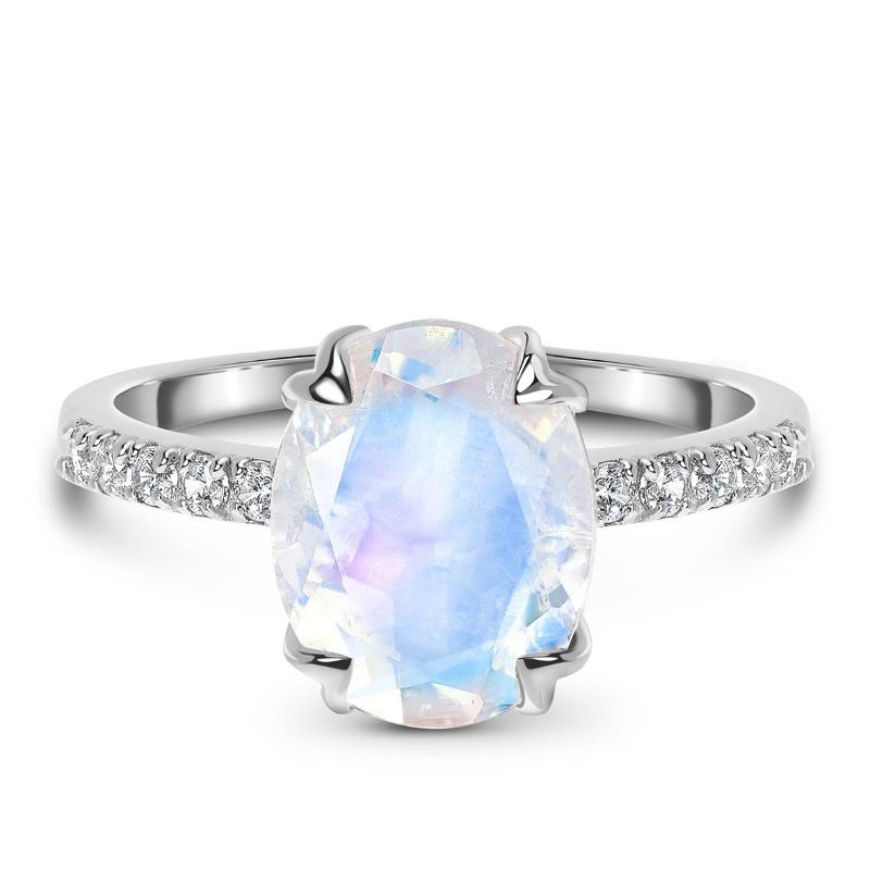 Cluster Rings Selling 925 Sterling Silver Jewelry Oval Cut 7x9mm Rainbow Blue Natural Moonstone Ring Engagement Wedding For Women
Cluster Rings Selling 925 Sterling Silver Jewelry Oval Cut 7x9mm Rainbow Blue Natural Moonstone Ring Engagement Wedding For Women