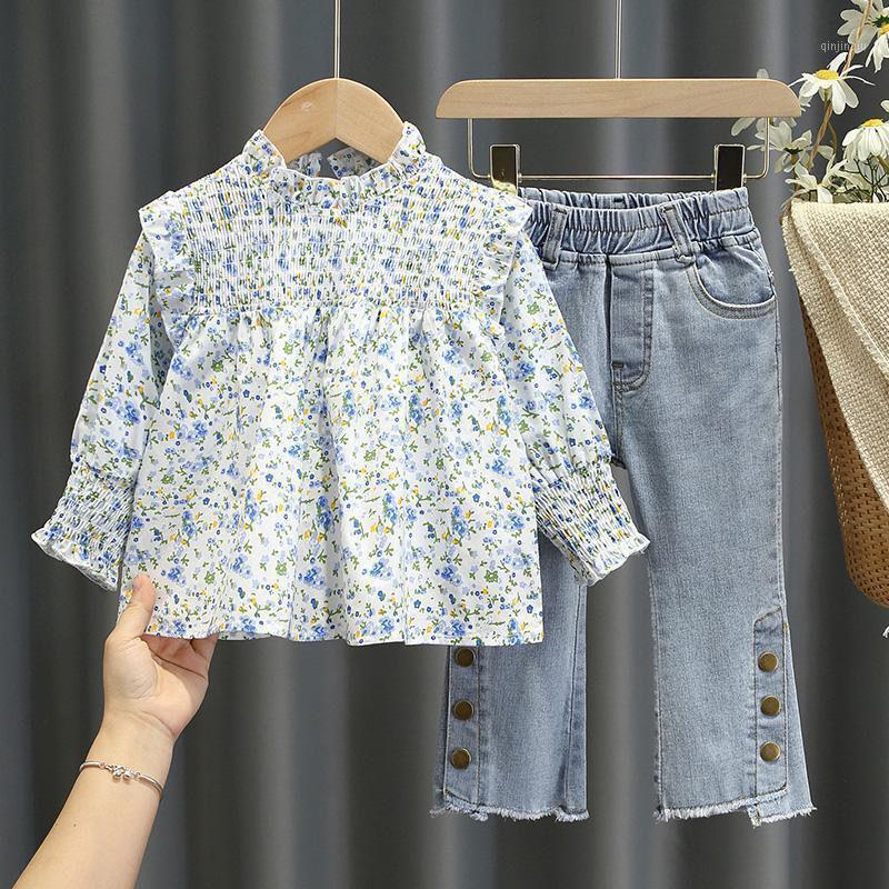 Summer Kids Two-Piece Suit Fashion Girl Floral Print Blouses Shirt + Jeans Set Children's Casual 2Pcs Q37 Clothing Sets, White
Summer Kids Two-Piece Suit Fashion Girl Floral Print Blouses Shirt + Jeans Set Children's Casual 2Pcs Q37 Clothing Sets, White
