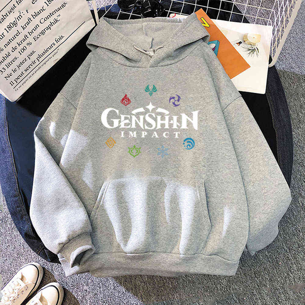 Genshin Impact Hoodies Spring Women Korea Female Hoody Graphic Streetwear Ulzzang Unisex Sweatshirt Men Harajuku Jacket 210813