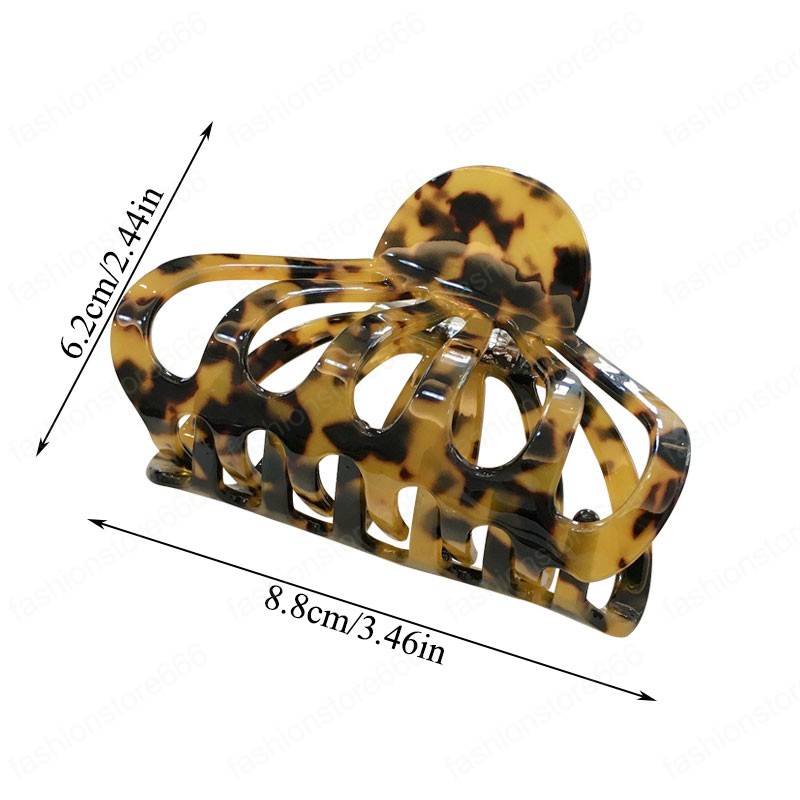 Acetate Resin Hollow Hair Crab Clip Women Acrylic Large Hair Claws Clamps Geometric Barrette Ponytail Holder Hairpins Accessories