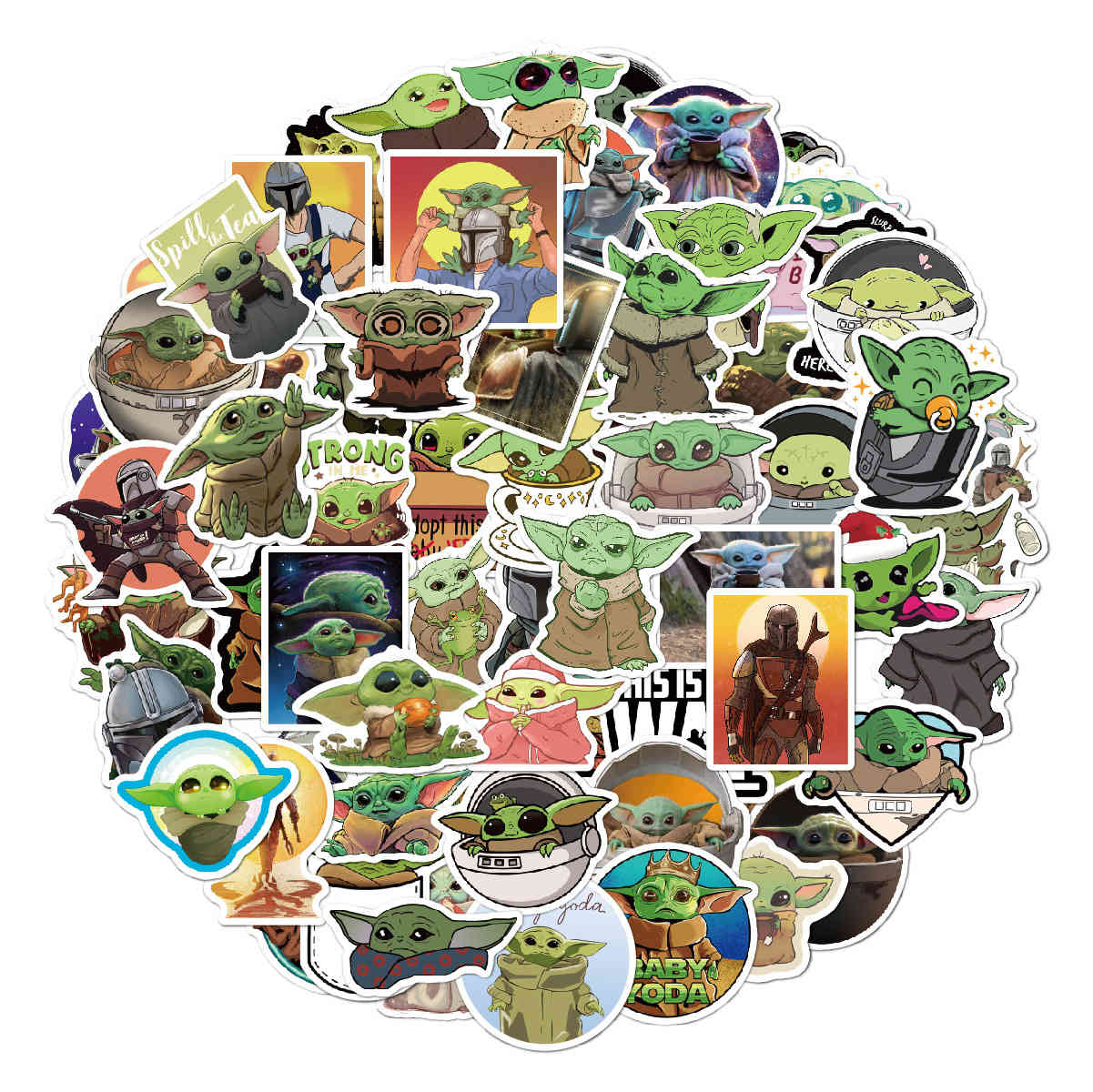 72 Pieces of Unrepeated Mannadan Baby Stickers Pull Rod Luggage Waterproof, 22 no repeat
72 Pieces of Unrepeated Mannadan Baby Stickers Pull Rod Luggage Waterproof, 22 no repeat