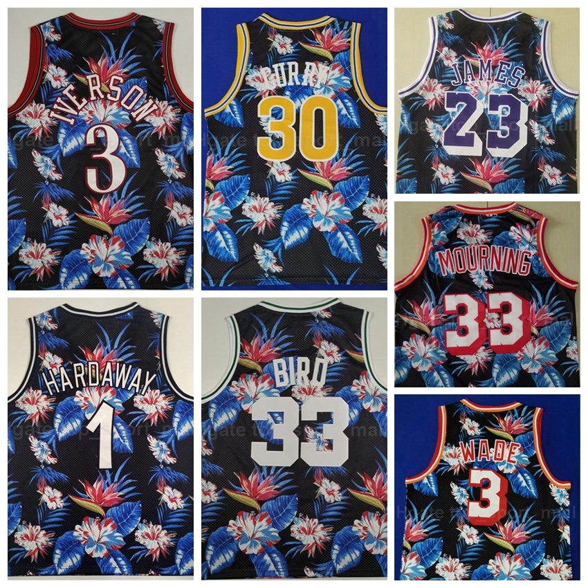 Floral Basketball Jersey Penny Hardaway Dwyane Wade Allen Iverson LeBron Stephen Curry Alonzo Mourning Larry Bird Black Purple, 30 curry
Floral Basketball Jersey Penny Hardaway Dwyane Wade Allen Iverson LeBron Stephen Curry Alonzo Mourning Larry Bird Black Purple, 30 curry