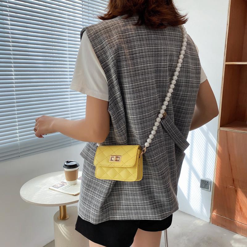 Small PU Leather Shoulder Bag For Women 2021 Mini Female Purse Crossbody Bags Ladies Pearl Chain Sling Lingge Wallet, Black
Small PU Leather Shoulder Bag For Women 2021 Mini Female Purse Crossbody Bags Ladies Pearl Chain Sling Lingge Wallet, Black