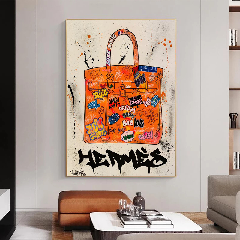 Modern Graffiti Bag Painting Minimalist Decor Cuadros Posters Prints House Room Decoration Pictures Photo Printing Drop Shipping
