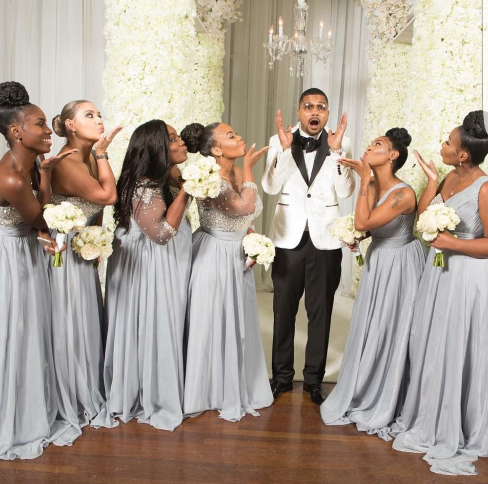 2021 African Sexy Silver Gray Bridesmaid Dresses Beads Crystal Long Sleeves One Shoulder Off the Shoulders Ruched Wedding Guest Maid Of Honor Dress