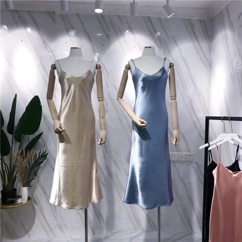 Satin dress summer sexy spaghetti strap runway style party casual sun vestidos de fiesta noche 210421