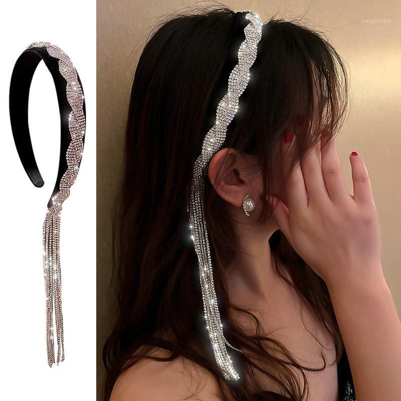 Hair Clips & Barrettes Long Rhinestone Headbands For Women Shiny Tassel Headband Black Velvet Bands Korean Accessories Wedding Jewelry Gift, Golden;silver
Hair Clips & Barrettes Long Rhinestone Headbands For Women Shiny Tassel Headband Black Velvet Bands Korean Accessories Wedding Jewelry Gift, Golden;silver