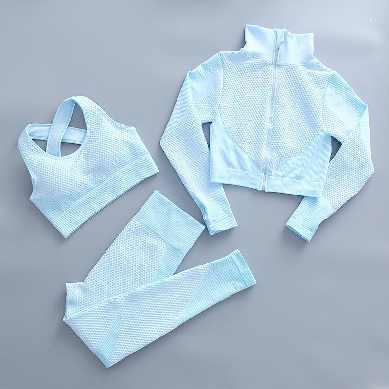 Yoga Outfit 2/3 Piece Set Women Work Out Clothing Female Gym Fitness Seamless Sportswear Zipper Shirts Sports Bra Active Leggings, Blue bra
Yoga Outfit 2/3 Piece Set Women Work Out Clothing Female Gym Fitness Seamless Sportswear Zipper Shirts Sports Bra Active Leggings, Blue bra