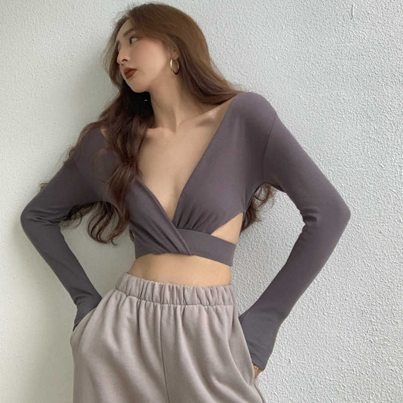 WOMENGAGA T-shirt Female V Neck Sexy Slim White Low Bust Short Long Sleeve Top Spring Summer T Shirt HD88 210603
WOMENGAGA T-shirt Female V Neck Sexy Slim White Low Bust Short Long Sleeve Top Spring Summer T Shirt HD88 210603