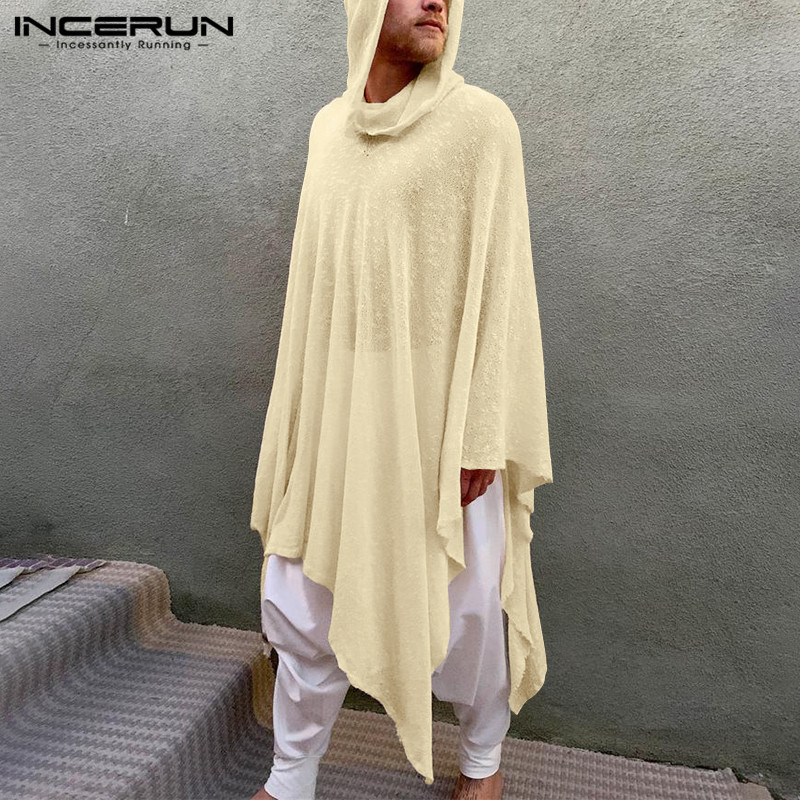 2021 Men Hooded Sweatshirts Loose Solid Color Irregular Cloak Cape Vintage Streetwear Casual Men Hoodies Pullovers S-5XL INCERUN Y0319, Black
2021 Men Hooded Sweatshirts Loose Solid Color Irregular Cloak Cape Vintage Streetwear Casual Men Hoodies Pullovers S-5XL INCERUN Y0319, Black