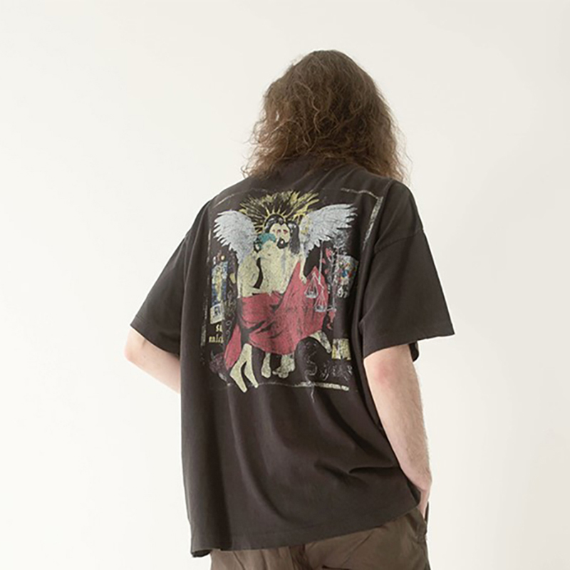 Saint Vintage T shirts Religion Oil Painting Man Rap Rocker Hip Hop Short Sleeves Washed Old T-Shirt Men's Plus Size Men Women Oversize Rock Streetwear Fashion Tops, Black
Saint Vintage T shirts Religion Oil Painting Man Rap Rocker Hip Hop Short Sleeves Washed Old T-Shirt Men's Plus Size Men Women Oversize Rock Streetwear Fashion Tops, Black