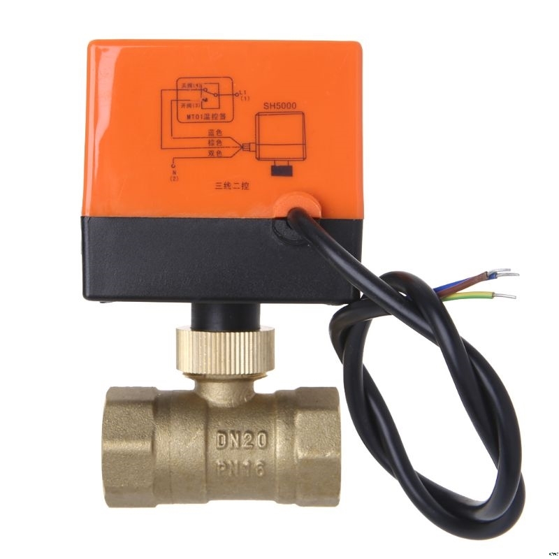 DN15/DN20/DN25 Electric motorized brass Bullet crane DN20 Ac 220V 2 Way 3-wire Met actuator