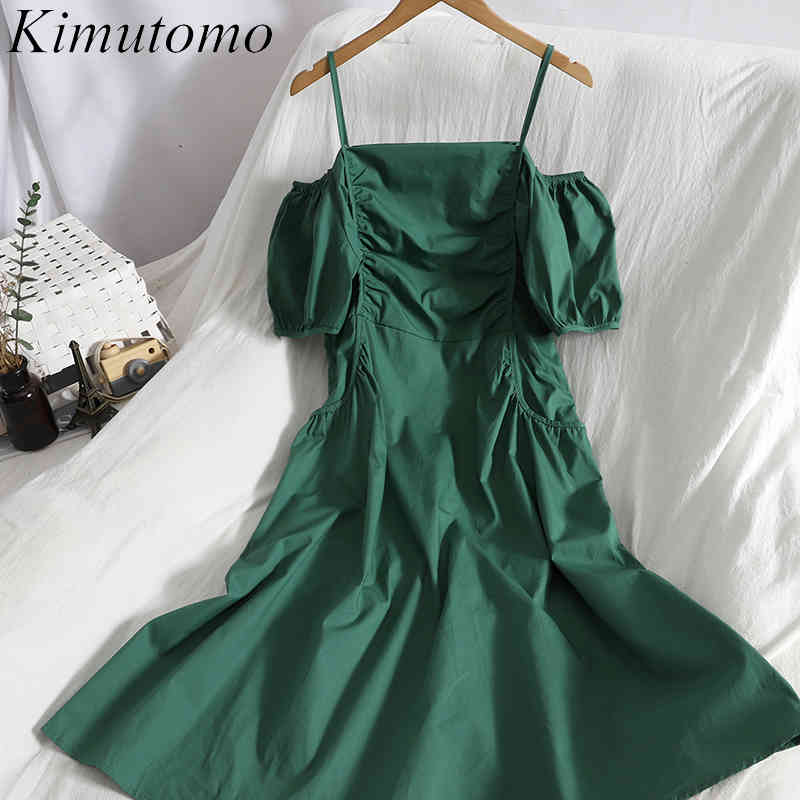 Kimutomo Off Shoulder Slash Neck Sling Dress Female Summer Solid Korean Short Puff Sleeve Slim Vestidos Fashion Women 210521, Green
Kimutomo Off Shoulder Slash Neck Sling Dress Female Summer Solid Korean Short Puff Sleeve Slim Vestidos Fashion Women 210521, Green