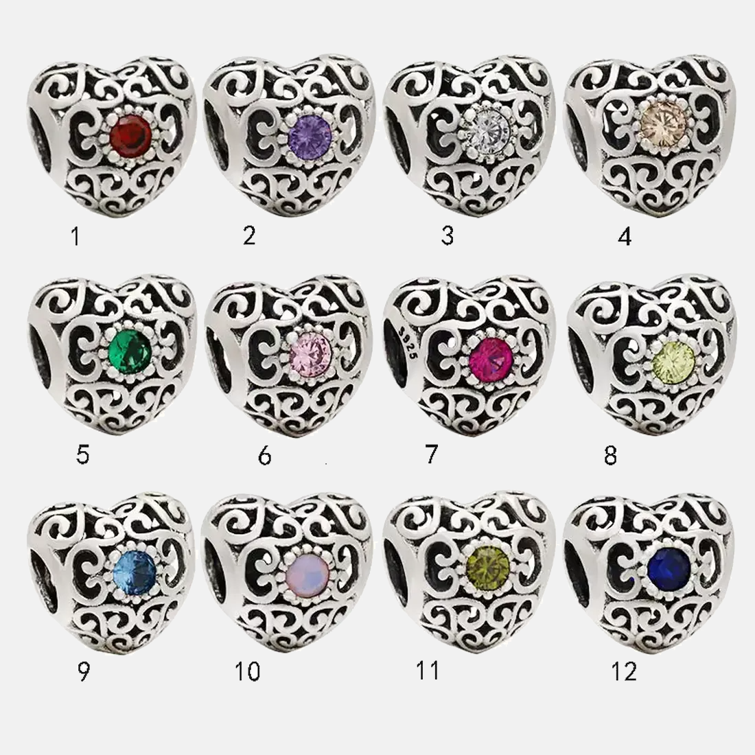 Fine jewelry Authentic 925 Sterling Silver Bead Fit Pandora Charm Bracelets Hollow Birthstone Heart Charms Safety Chain Pendant DIY beads, Bronze;silver
Fine jewelry Authentic 925 Sterling Silver Bead Fit Pandora Charm Bracelets Hollow Birthstone Heart Charms Safety Chain Pendant DIY beads, Bronze;silver