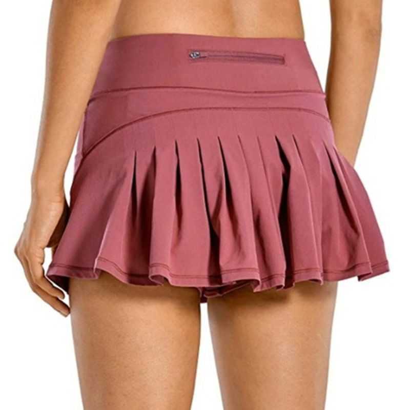 Women 2-In-1 Tennis Skorts Athletic Sports Running Pleated Golf Skirts Shorts X7YA 210308