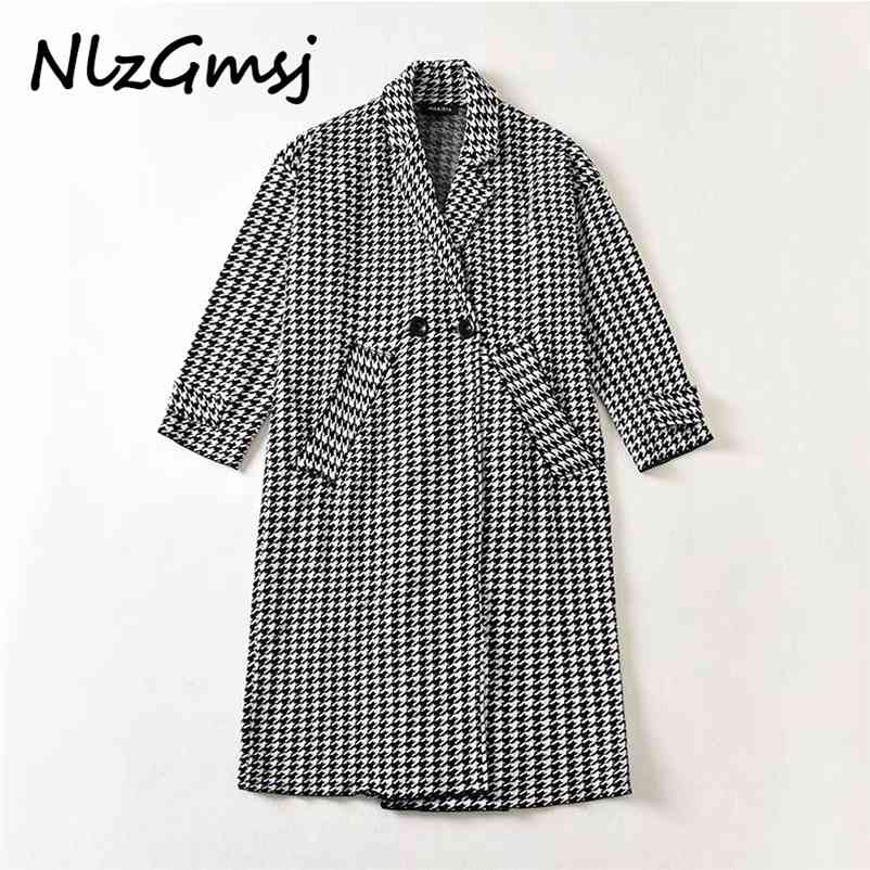Nlzgmsj Winter white plaid Wool Coat Double Breasted long coat and Jackets Elegant Slim Pockets office 210628, As picture
Nlzgmsj Winter white plaid Wool Coat Double Breasted long coat and Jackets Elegant Slim Pockets office 210628, As picture