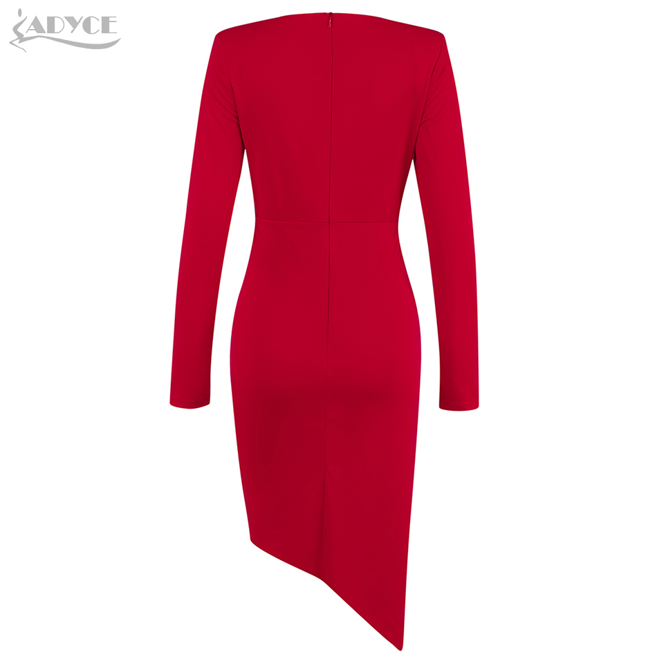 Winter Women Red Long Sleeve Bodycon Dress Sexy O Neck Draped Mini Length Celebrity Club Evening Party Lady 210423
