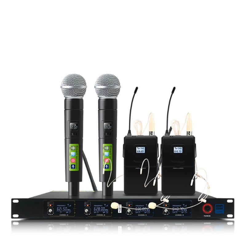 Microphones Professional Wireless Microphone System 4-channel Hand-held For Home KTV Karaoke