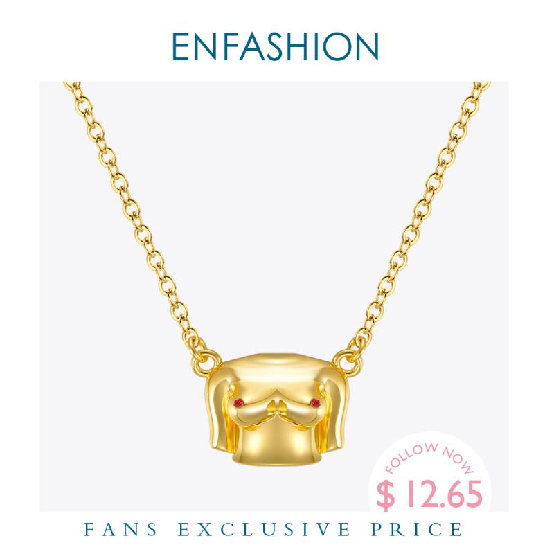 Pendant Necklaces ENFASHION Aesthetic 3D Breast Necklace For Women Gold Color Choker Party 2021 Body Fashion Jewelry Collier P213198