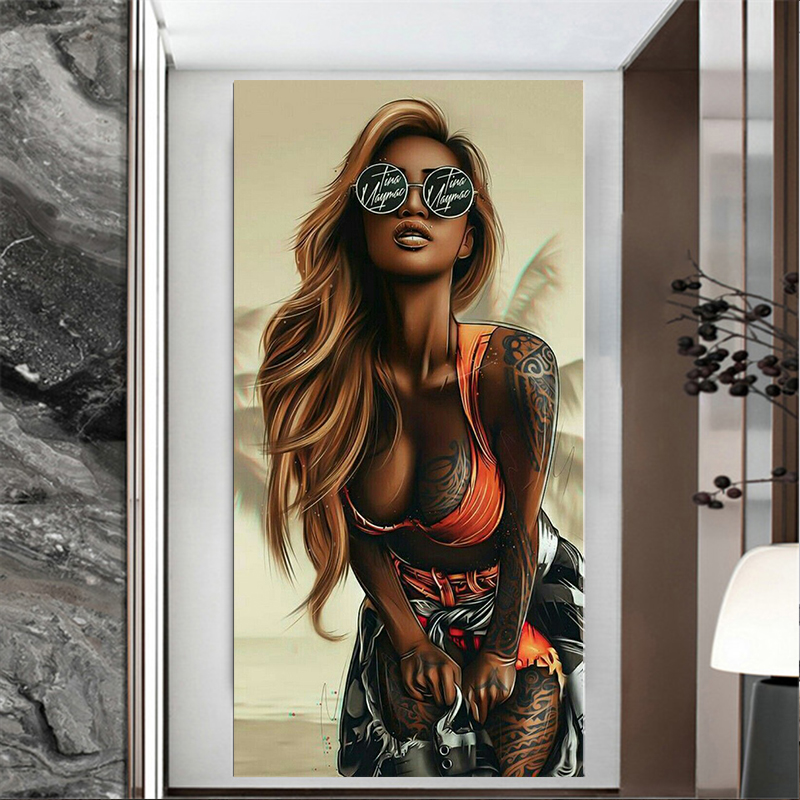 Abstract Sexy Tattoo Girl Art Canvas Print Painting Fashion Modern Wall Picture Living Room Home Decor Poster