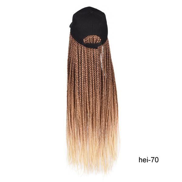 Synthetic Wigs Ombre Box Braids Wig Baseball Cap With 24inch Long Boxed Braiding Hair Heat Resistant For Women Girls